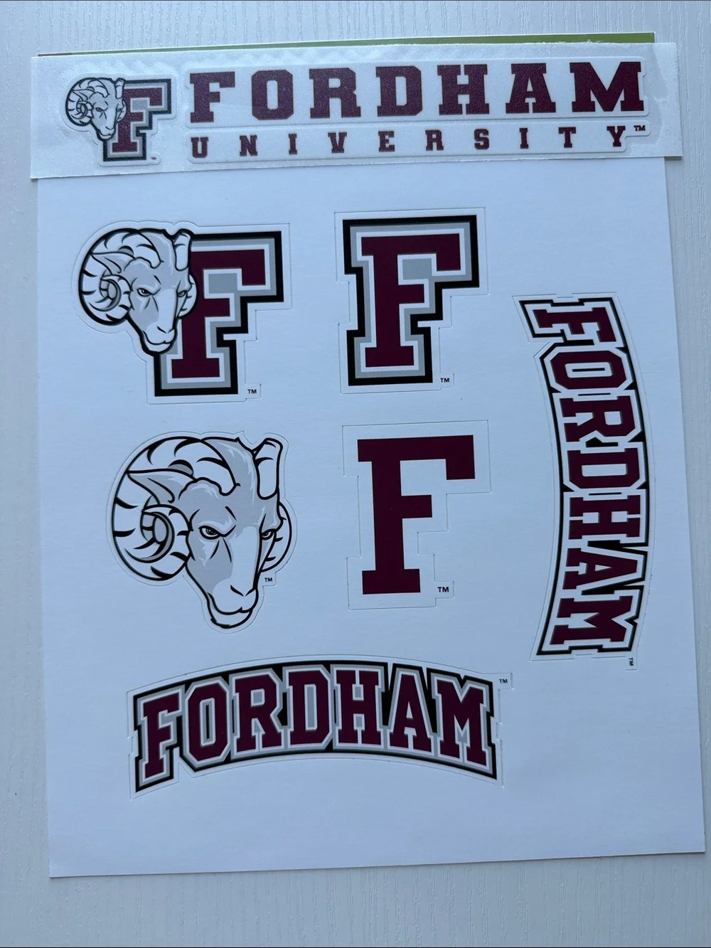 Fordham University Sticker Sheet